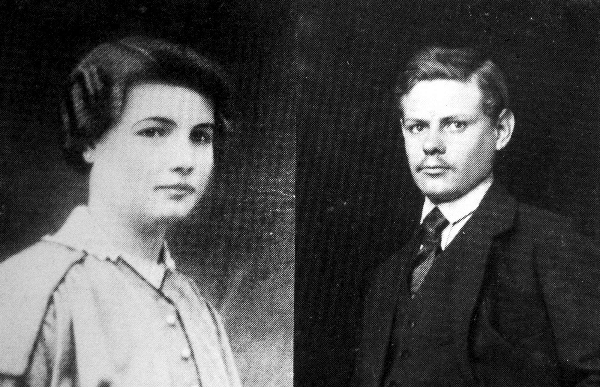 Herinneringsprentje van het echtpaar August Van Royen en Anna Raes uit de Molendreef in Sint-Niklaas, mei 1940 © archief Stad Sint-Niklaas, schenking Ward Van Royen